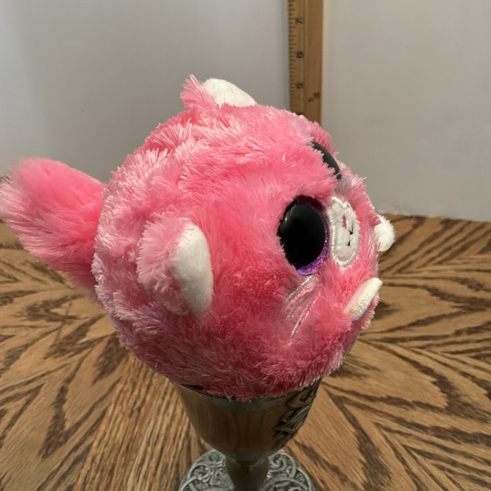 Amazing Squishee Plushies Whiskers Pink Cat Plush Stuffed Toy 3.5" THERAPY BALL - Picture 3 of 6